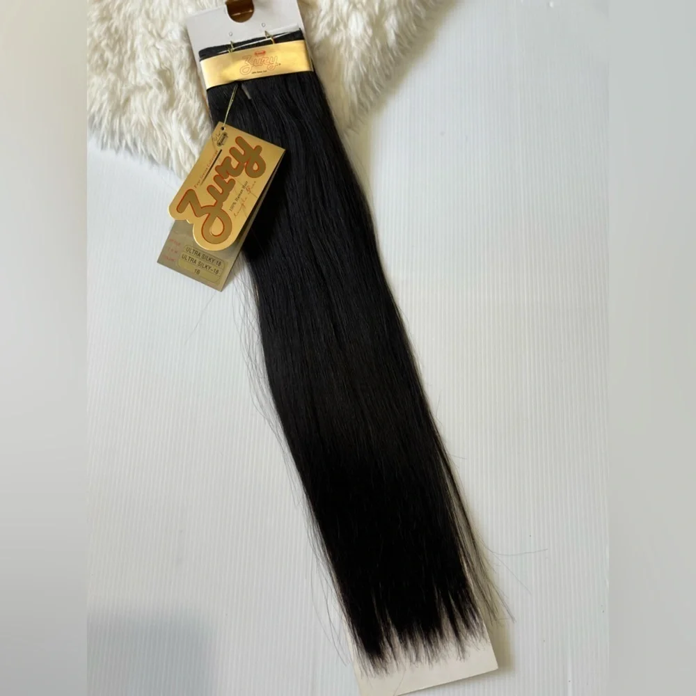 Ultra Silky 100% Human hair 1# Black Straight Hair Extensions wefts